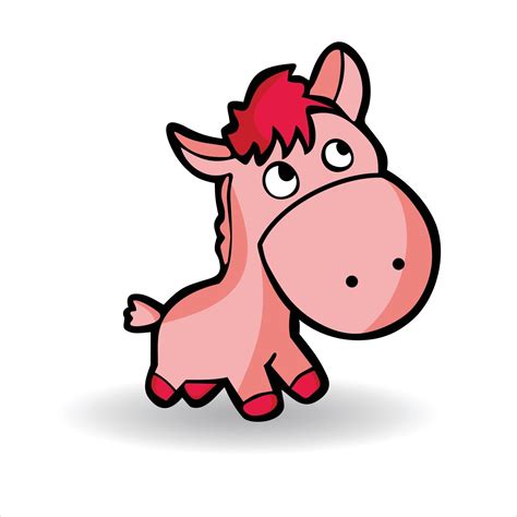 cute pony cartoon illustration vector  vector art  vecteezy