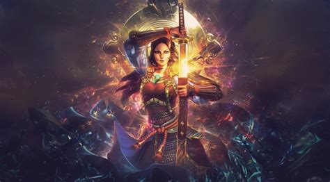 Women Warrior Sword Fantasy Art Artwork Smite