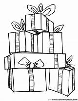 Present Christmas Gift Drawing Clipart Outline Coloring Pages Presents Gifts Printable Color Box Line Birthday Drawings Kids Easy Stack Stocking sketch template