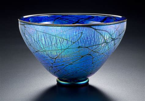 Blue Lustre Bowl By David Lindsay Art Glass Bowl Artful Home