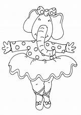 Ballerina Elephant Tulamama sketch template