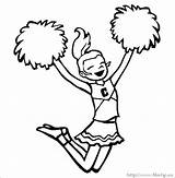 Cheerleader Coloring Cheerleading Pages Clipart Cheer Print Drawing Cliparts Stunt Clip Printable Sports School Color Writing Napisy Attachments Library Getdrawings sketch template