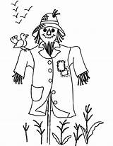Scarecrow Coloring Pages Printable Fall Kids Scarecrows Template Clip Colouring Drawing Clipart Clothes Preschool Color Autumn Halloween Scary Sheets Templates sketch template
