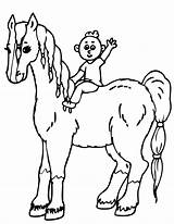 Horse Coloring Pages Riding Kids Kid Rider Printable Colouring Horses Printactivities Printables Popular Library Clipart Coloringhome sketch template