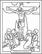 Lent Praying Printable Jesus Catechism Pasqua Santo Colorare Rosary Crucifix Disegni Crucifixion Religiose Saintanneshelper sketch template