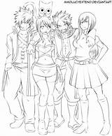 Fairy Tail Coloring Pages Anime Lineart Printable Color Fairytail Getcolorings Team Deviantart Tale Print Getdrawings Wendy Choose Board Girls sketch template