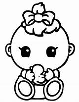 Coloring Baby Pages Girl Cute Printable Squinkies Shower Drawings Clipart Print Babies Kids Newborn Coloring4free Colouring Color Sheets Girls Cartoon sketch template