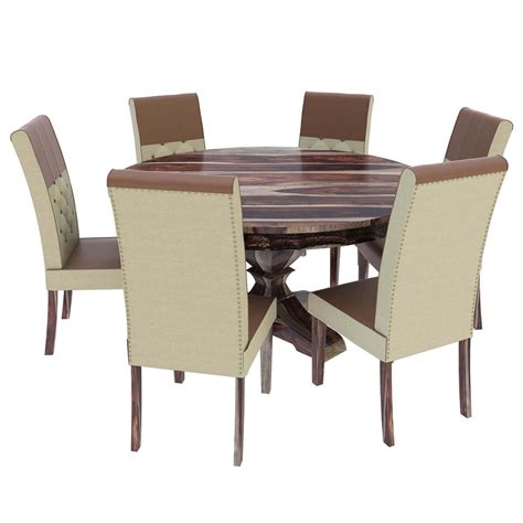 hosford handcrafted solid wood  dining table   chairs set