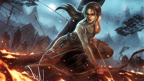 Women Fantasy Art Lara Croft Tomb Raider Artwork
