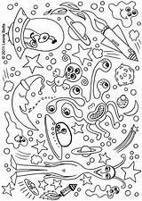 Coloring Space Pages Outer Colouring Kids Aliens Printable Alien Theme Print Para Adults Colorear Niños Sheets Color Solar System Monster sketch template