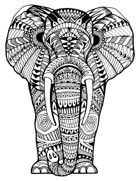 intricate elephant coloring pages  getcoloringscom  printable