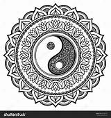 Yin Henna Mehndi Ying Symbool Stijl Decoratieve Stockillustratie Clipartmag Dynavap Vapcap Tera sketch template