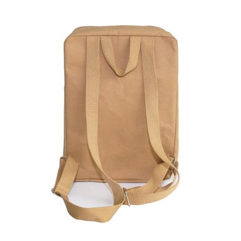 carrying washable paper backpack simple design brown kraft paper backpack