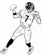 Quarterback Superbowl Brady Coloringhome Getcolorings sketch template