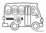 Mewarnai Bus Sekolah Transportation sketch template