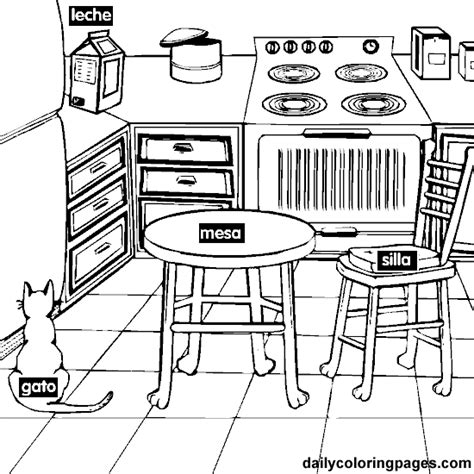 drawing kitchen room  buildings  architecture printable