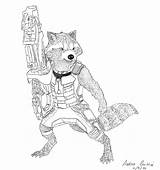 Coloring Rocket Galaxy Guardians Pages Racoon Raccoon Printable Colouring Drawings Choose Board Favourites Add Deviantart Comments sketch template