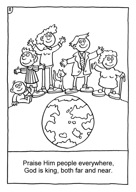 people praising god clip art sketch coloring page