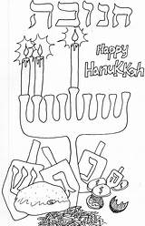 Hanukkah Menorah sketch template