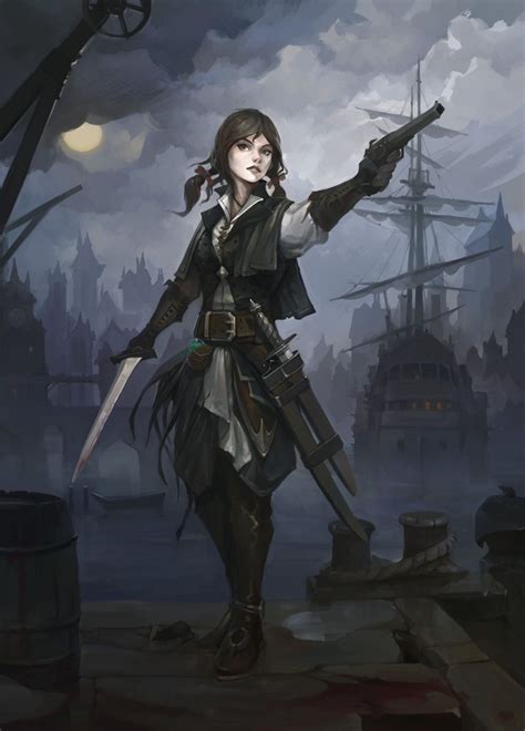 huntress  killer  beasts pirate art pirate woman