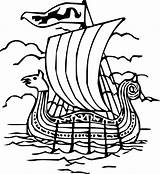 Viking Clip Ship Boat Clipart Coloring Boats Line Svg sketch template
