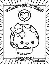 Kawaii Coloring Pages Cute Food Printable Sheets Sugarhai Colouring Print Kids Polka Adults Book Color Mushroom Kawai Rainbow Cupcake Draw sketch template