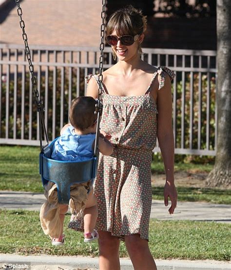 doting mum jessica alba swings by the park with daughter honor daily