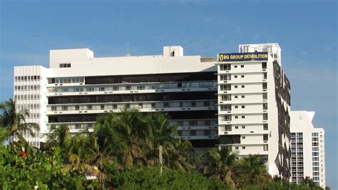 famed miami beach hotel imploded  suffering damage  hurricane