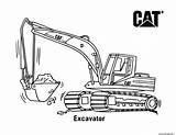 Excavator Pages Engin Coloriage Excavation Caterpillar Mud Chantier sketch template