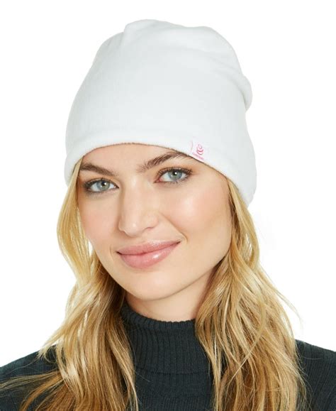 cuddl duds ruched fleece infrared lined beanie ivory   cuddl