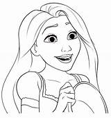 Rapunzel Coloring Princess Pages Disney Colouring Face Easy Tangled Kids Printable Girls Print Excited Getting Sheets Princesses Color Drawing Drawings sketch template