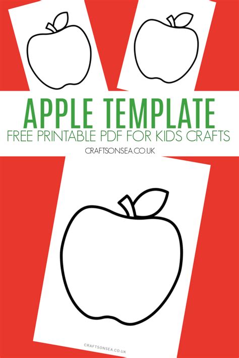 printable apple template crafts  sea