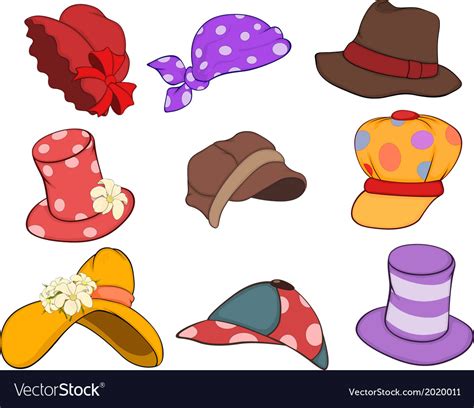 Set Of Hats Cartoons Royalty Free Vector Image