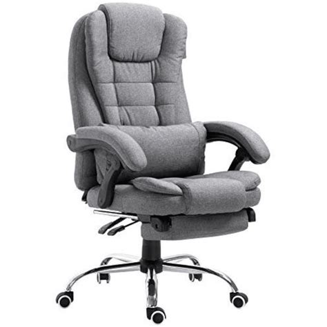 executive reclining computer desk chair  footrest headrest  lumbar cushion support