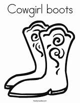 Boots Coloring Cowgirl Boot Shoes Print Pages Twistynoodle High Noodle Template Heels Favorites Login Add Built California Usa Twisty Worksheets sketch template