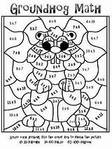 Multiplication Coloring Groundhog Mosaics X3 Freebie Number Tafels Oefenen Zdroj Buzz2000 Pinu sketch template