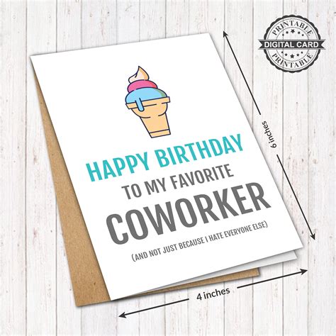funny coworker birthday card birthday card print   etsy