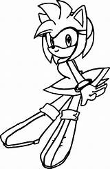 Amy Rose Coloring Waiting Wecoloringpage sketch template