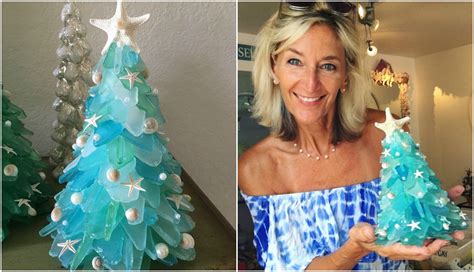 Woman Hand Makes Sea Glass Christmas Trees And We Are All