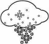 Cloud Coloring Flakes Pages Clipart Icicles Clouds Falling Snowflakes Clip Gif Color Printable sketch template