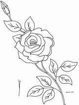 Rose Drawing Roses Patterns Tattoo Step Embroidery Flowers Coloring Pages Draw Single Flower Outline Tattoos Designs Mosaic Open Serial 1572 sketch template
