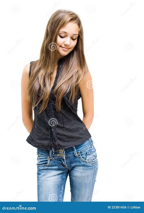 Shy Young Brunette Girl Royalty Free Stock Image Image 22381436