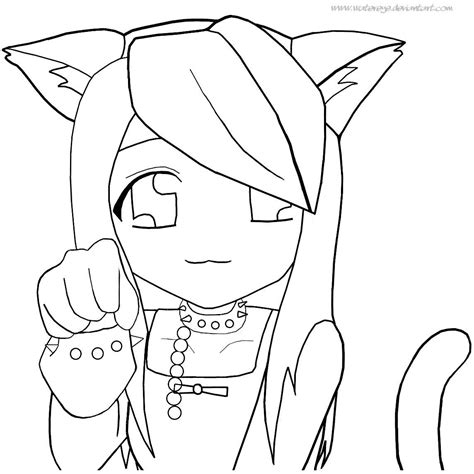 aphmau coloring pages cat girl xcoloringscom