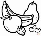 Banana Coloring Pages Pear Strawberry Cherry Apple Silhouettes sketch template