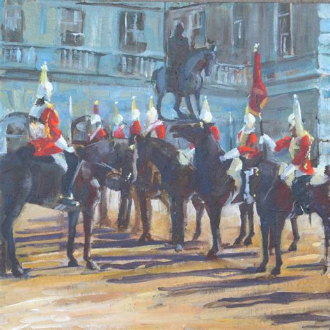 household cavalry horseguards parade london paintings  amanda barrett