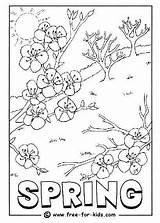 Spring Coloring Season Pages Nature Printable Drawing Kb sketch template