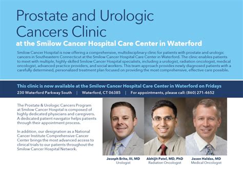 Prostate And Urologic Cancers Clinic At The Smilow Cancer Hospital Care