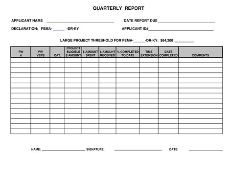 quarterly progress report blank form templates  allbusinesstemplatescom