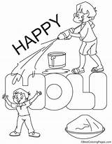 Holi Coloring Pages Happy Festival Colouring Kids Children Color Getcolorings Getdrawings sketch template