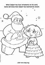 Dora Christmas Coloring Pages Santa Explorer Holiday Claus Coming Sheets Printable Boots Happychristmasnewyeargreetings sketch template